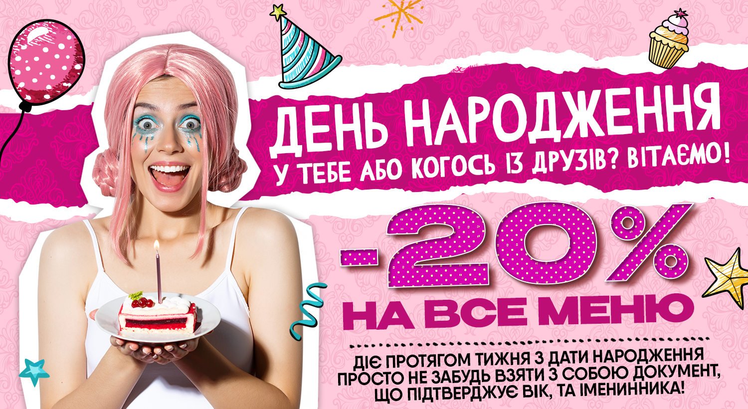 День народження в клубі. Акції для іменинників